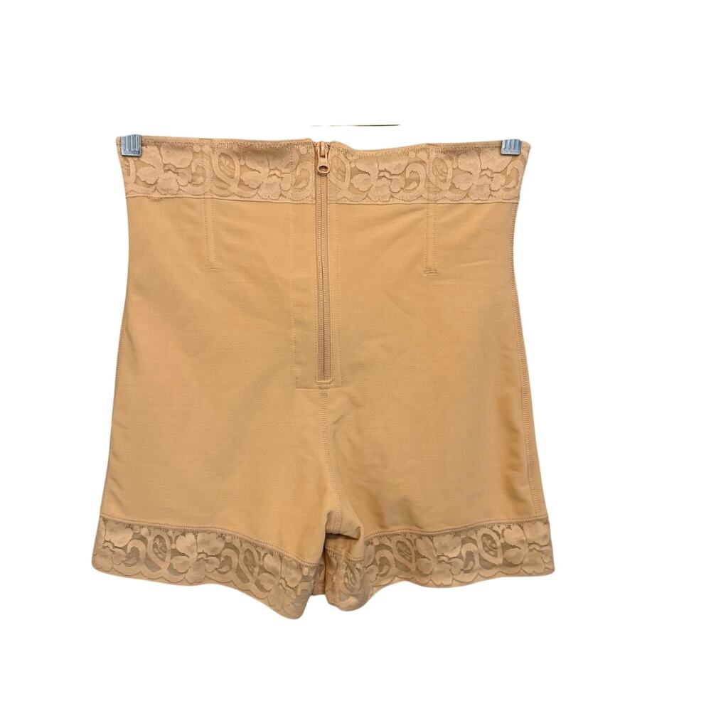 Womens High Waist Shapewear Shorts XL Tan Lace Booty Lifter Tummy Control